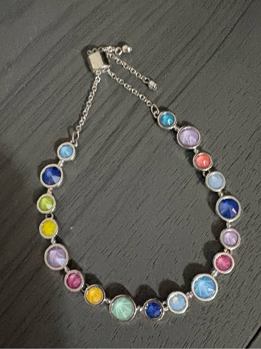 Touchstone Crystal Multicolor Adjustable Bracelet - Women Jewelry